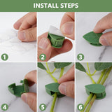 0311  Plant Climbing Wall Fixture Clip Self-adhesive Hook Vines Traction Invisible Stand Green Leaf Plant Clip Garden Wall Clip Plant Support Binding Clip Plants For Indoor Outdoor Decoration (30 Pcs Set)
