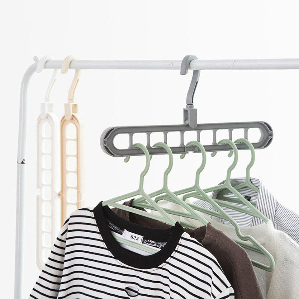 9-Hole Clothes Organizer Hook – Wardrobe & Balcony Hanger