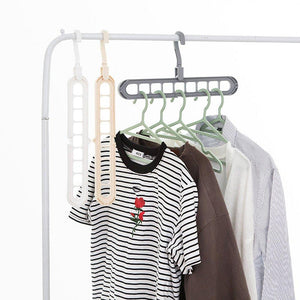 9-Hole Clothes Organizer Hook – Wardrobe & Balcony Hanger