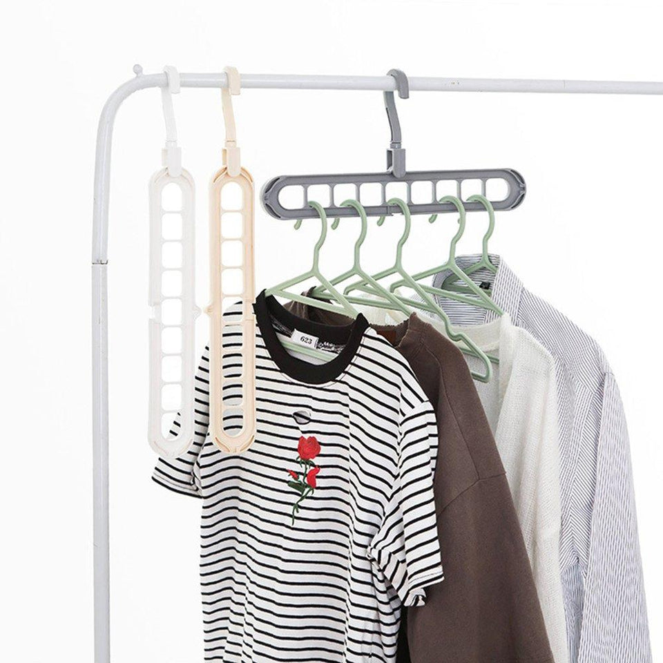 9-Hole Clothes Organizer Hook – Wardrobe & Balcony Hanger