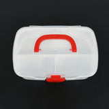 12734 Medical Box 1 Piece Indoor Outdoor Medical Utility Medicine Storage Box Detachable Tray Medical Box Multi Purpose Regular Medicine First Aid Box With Handle  Transparent Lid