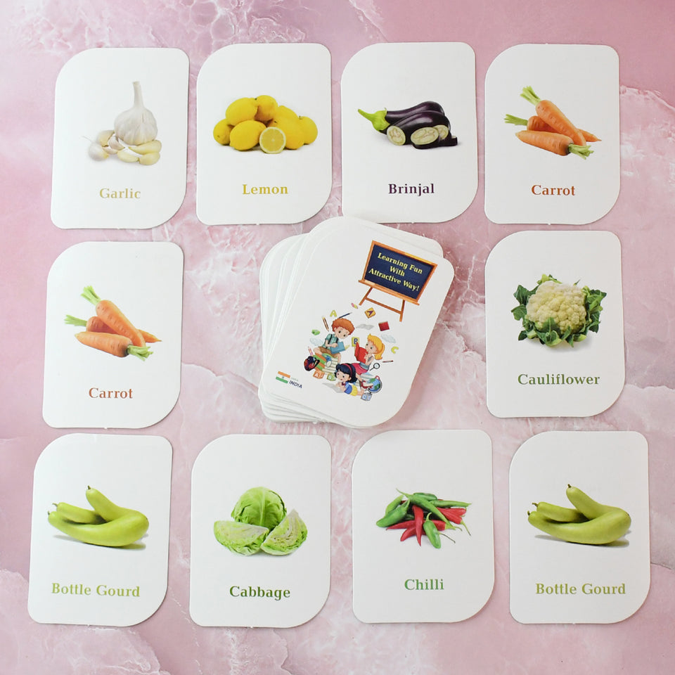 Kidkraft 32-piece Educational Vegetable Flash Cards Set