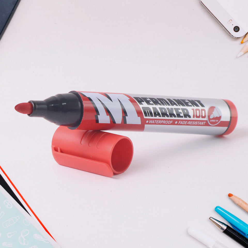 Marker Red Ink Bold Tip Quick-dry Alcohol-bqased Marker (1 Pc)