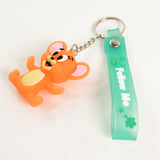 Cute Cartoon Silicone 3d Key Chain With Metal Hook  Strap (Pack Of 1)