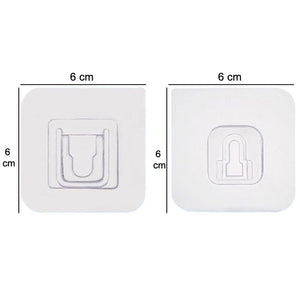 1746 Adhesive Plastic Wall Hooks Heavy Duty Hooks ( 1 Pair )