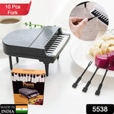 5538 10pcslot Creative Piano Fruit Forks Set Food Sticks For Dessert Fruit Snack Picking Kitchen Dining Tools (10 Pc Set)
