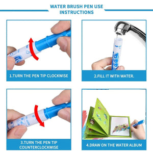 8091 Magic Water Quick Dry Book Water Coloring Book Doodle With Magic Pen Painting Board