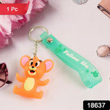 Cute Cartoon Silicone 3d Key Chain With Metal Hook  Strap (Pack Of 1)