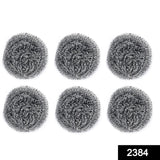 2384 Round Shape Stainless Steel Scrubber (Pack Of 6)