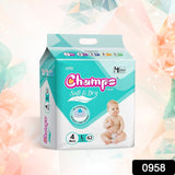 0958 Champs Soft And Dry Baby Diaper Pants  62 Pcs (Large Size)