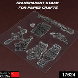 Reusable Rubber Stamp Tpr Stamp Diy Accessories Good Stamping Effect Diy Transparent Stamp Stick Repeatedly For Envelope For Diary For Invitation Letter Photo Album Decoration For Paper Crafts (Mix Design  1 Set)