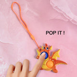 2-bubble Dragon-shaped Push Pop Fidget Toy With Strap (1 Pc)